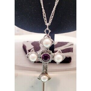 The Crusader Cross Sarah Coventry Cross Pendant Necklace 1941-1975 Vintage